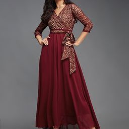 Miss Chase Printed Georgette Maxi Dress-image-1