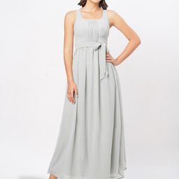 MISH Square Neck Pleated Fit & Flare Maxi Dress-image-60