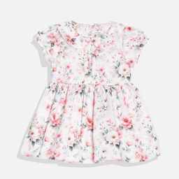 Allen Solly Junior Girls Cotton Floral Printed Peter Pan Collar Puff Sleeve Dress-picture-20