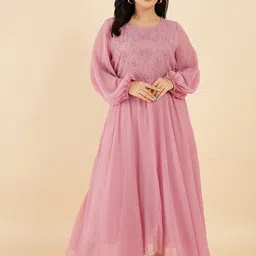 Antheaa Curve Embellished Puff Sleeve Maxi Dress-image-41