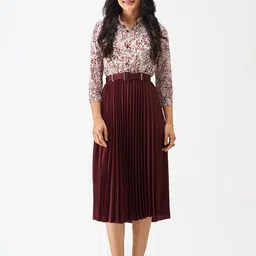 AASK Floral Printed Crepe Midi Dress-picture-58
