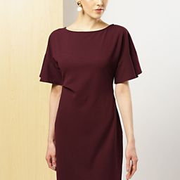 her by invictus Women Burgundy Solid Sheath Dress-56