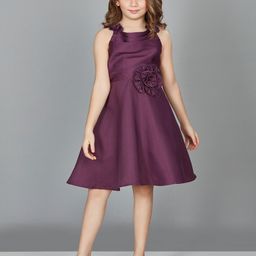 Peppermint Girls Shoulder Straps Satin A-Line Dress-image-33