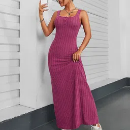 StyleCast x Revolte Striped Shoulder Straps Maxi Bodycon Dress-image-51