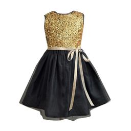 A T U N Gold-Toned & Black Embellished Net Dress-picture-8