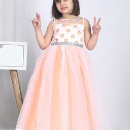 Toy Balloon kids Girls Floral Sequined Embellished Net Fit & Flare Dress-picture-10