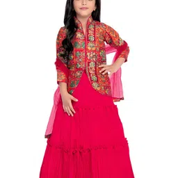Tiny Kingdom Girls Print Jacquard Fit & Flare Maxi Dress-image-14