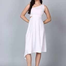 HAUTEQUE One Shoulder Sleeveless Fit & Flare Midi Dress-picture-36