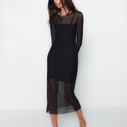 Trendyol Round Neck Fit & Flare Midi Dress-picture-25