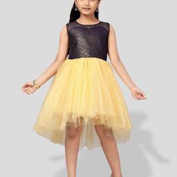 BAESD Girls Self Design Gathred Or Pleated Fit & Flare Dress-image-7
