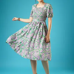 Globus Women Bright ideas Floral Print Fit & Flare Midi Dress-image-65