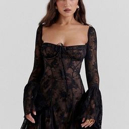 LULU & SKY Floral Bell Sleeves A-Line Mini Dress-picture-32
