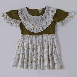 Bella Moda Floral Print Flutter Sleeve Fit & Flare Mini Dress-12