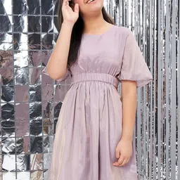 Stylo Bug Girls Cut-Out Detail Fit And Flare Dress-image-52