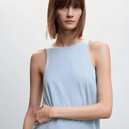 MANGO Cotton Sustainable A-Line Dress-image-77