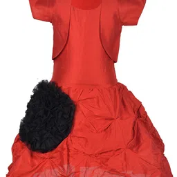 Samsara Couture Red Applique Net Dress-image-69