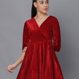 BAESD V-Neck Tie-up Wrap Mini Dress-image-7