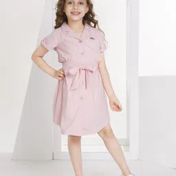 Peppermint Short Sleeve Belted Shirt Dress-picture-42
