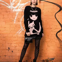 DressBerry Self Design Sweater Dress-image-32