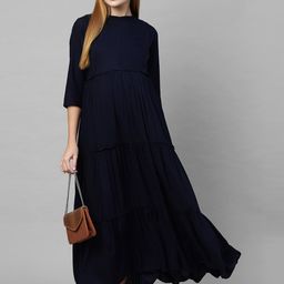 MomToBe Gathered Detailed Maternity Maxi Dress-image-34