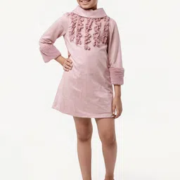 One Friday High Neck Ruffles Detail A-Line Dress-image-33