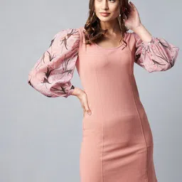 StyleStone Pink Sheath Dress-image-25