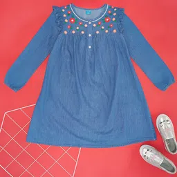 YU by Pantaloons Girls Round Neck Cotton A-Line Dress-image-44