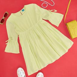 YU by Pantaloons Girls Bell Sleeves Fit and Flare Dress-picture-27