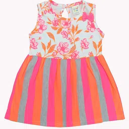 Clothe Funn Infant Girls Floral Printed A-Line Cotton Dress-image-87