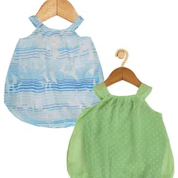 Creative Kids Infant Girls Pack Of 2 Abstract Printed Balloon Dress With Attached Bodysuit-image-15