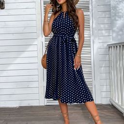 StyleCast Women Polka Dot Print Fit and FlareDress-image-16