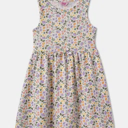 R&B Girls Floral Printed Fit and Flare Dress-3