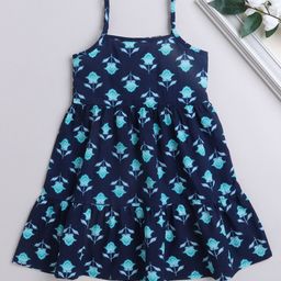 The Magic Wand Shoulder Strap Floral Printed A-Line Cotton Dress-image-77
