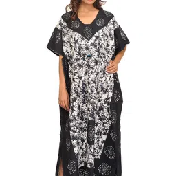 Exotic India Floral Printed A-Line Dress-image-16