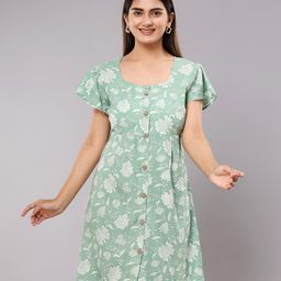 Shedika Floral Print A-Line Dress-image-9