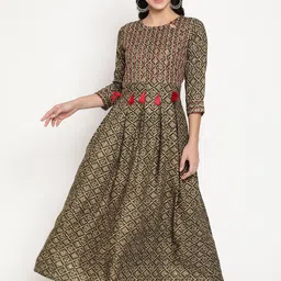Be Indi Ethnic Motifs Printed Maxi Ethnic Dress-picture-25