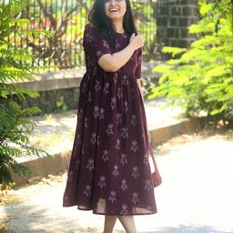 Vishudh Women Purple Printed Maxi Dress-image-50