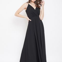 Berrylush Women Black Solid Maxi Dress-picture-32