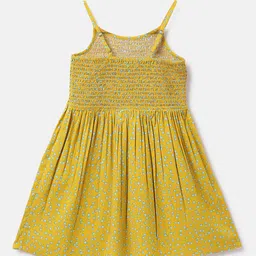 United Colors of Benetton Girls Floral Printed Shoulder Strap Smocked Fit & Flare Dress-picture-57