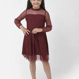 Eavan Girls Net Fit & Flare Dress-image-73