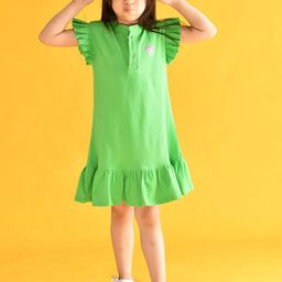 Anthrilo Girls Flutter Sleeve Drop-Waist Dress-43
