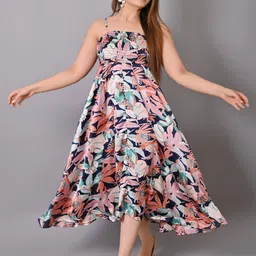 IQRAAR Multicoloured Floral Maxi Dress-image-61