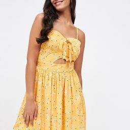 Kibo Printed Shoulder Straps Floral Flared Dress-image-46