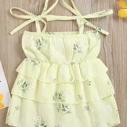 StyleCast Girls Yellow & Green Shoulder Straps Peplum Dress-image-64