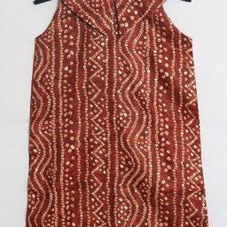 BAESD Bandhani Printed Satin A-Line Dress-picture-22