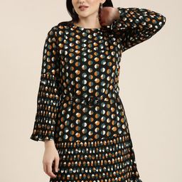 SHOWOFF Polka Dot Print Crepe A-Line Dress-image-31