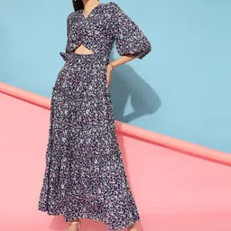STREET 9 Women Elegant Blue Floral Dress-image-31