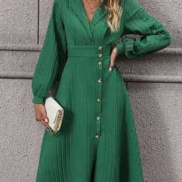 StyleCast Green & foliage green Shirt Dress-image-37