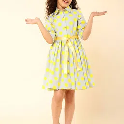 A T U N Blue Striped Shirt Dress-19