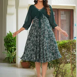 IKRASS Women Floral Printed Empire Dress-image-88